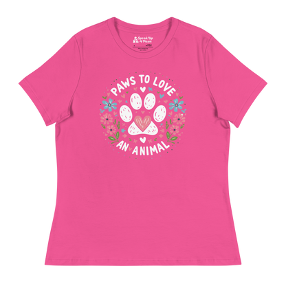 Floral Pawprints - Womens Relaxed Tee