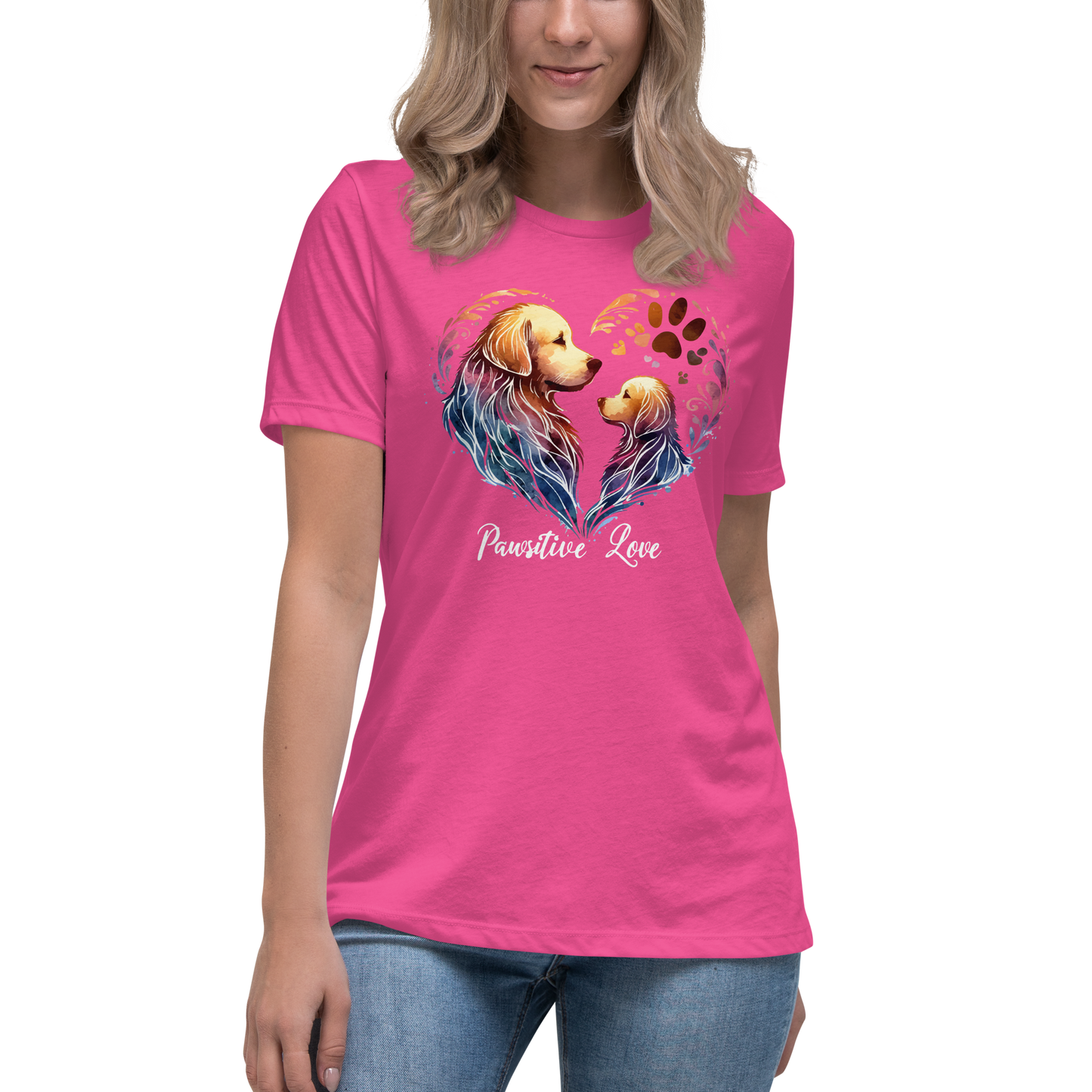 Golden Bond - Pawsitive Love - Womens Relaxed Tee