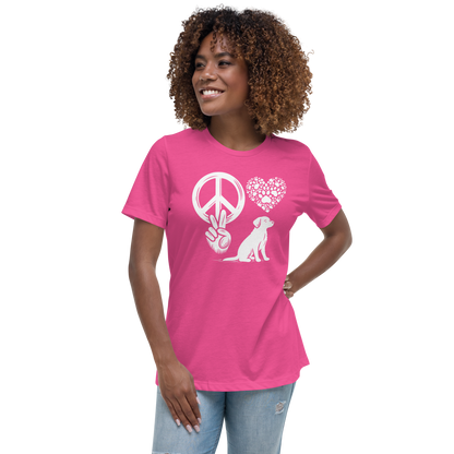 Harmony Unleashed - Peace-Love-Dog - Womens Relaxed Tee