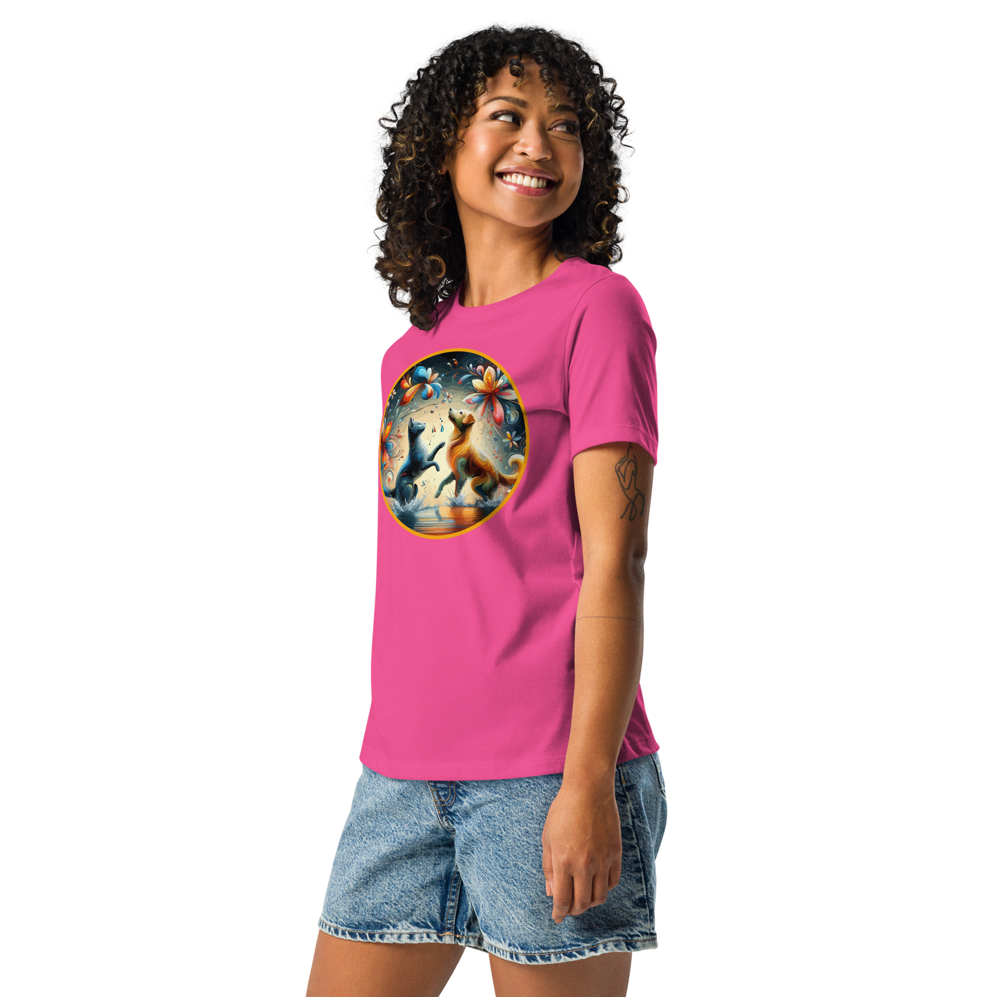 Chromatic Raindance - Petal Paws - Womens Relaxed Tee