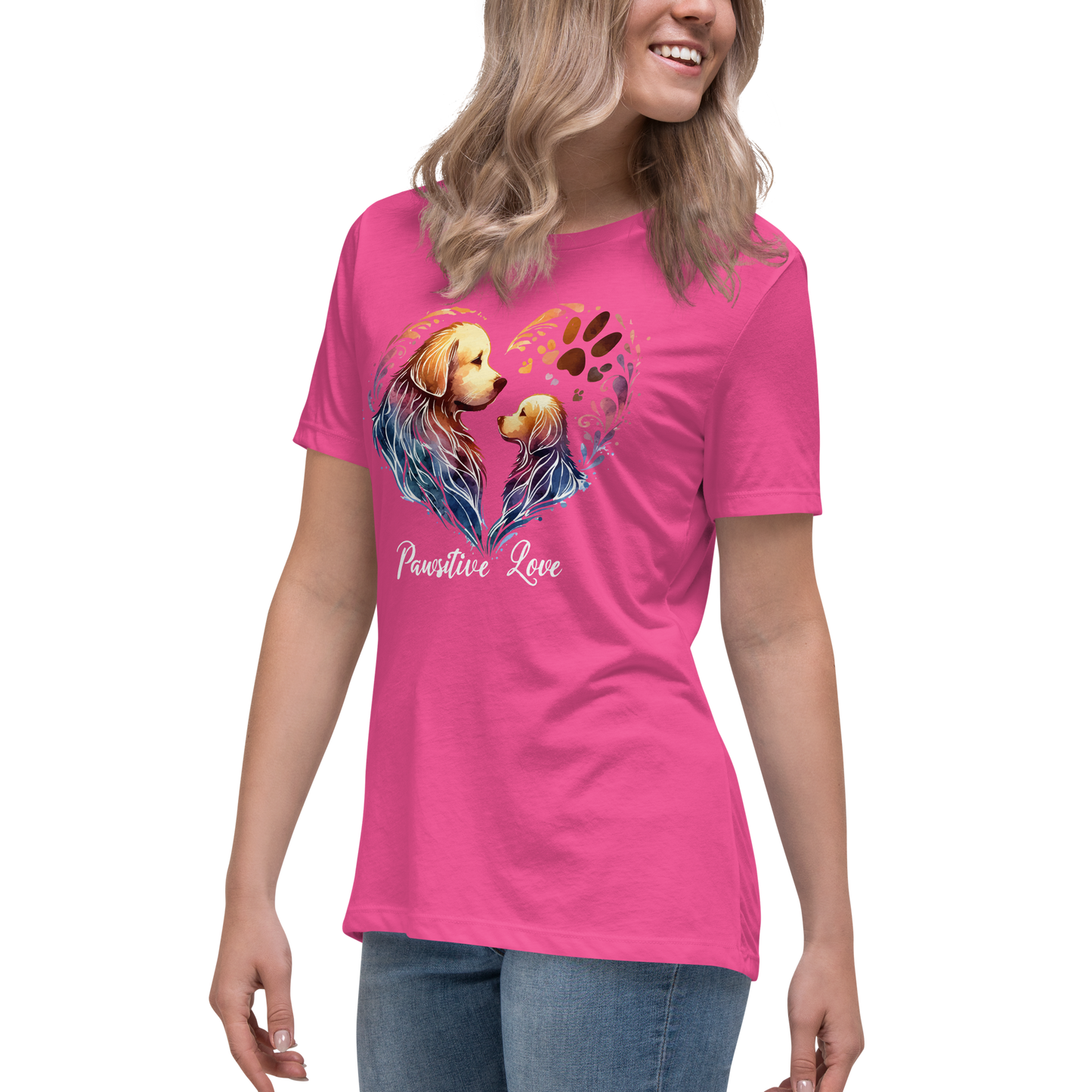 Golden Bond - Pawsitive Love - Womens Relaxed Tee