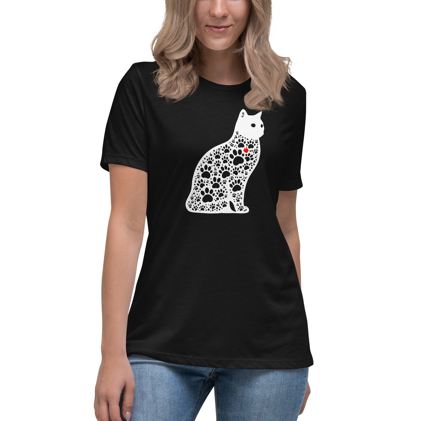 Paws in Harmony - Cat - Womens Relaxed Tee