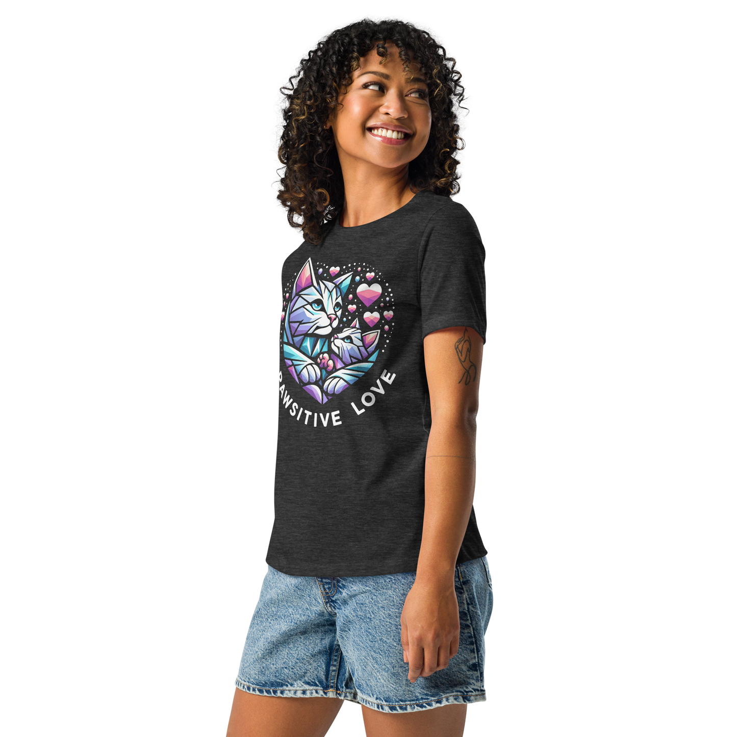 Geometric Whiskerheart - Womens Relaxed Tee