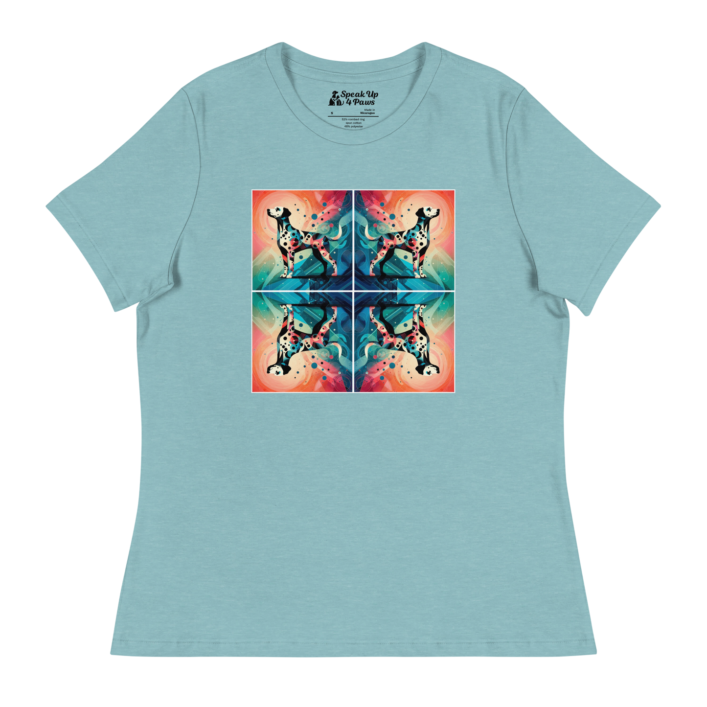 Vibrant Canine Mosaic - Womens Relaxed Tee