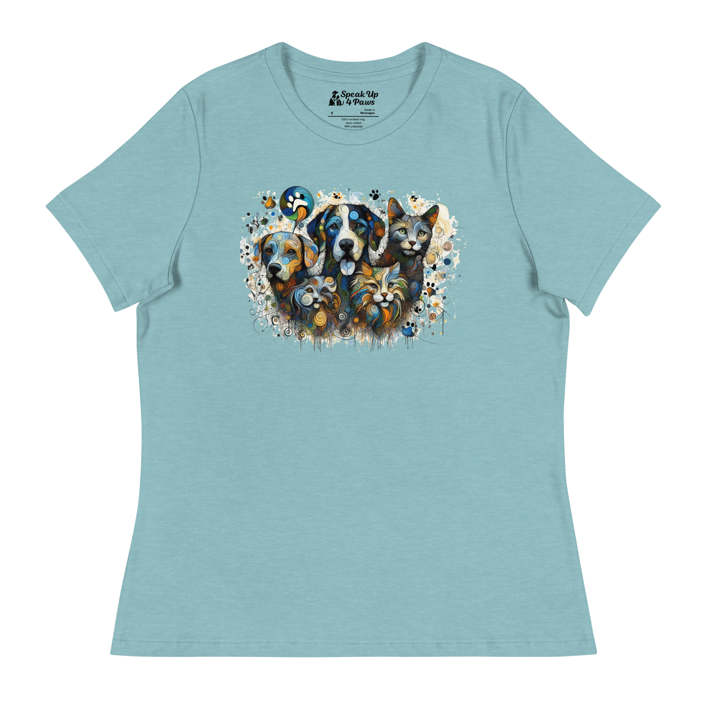 Paws in Colorful Conversation - Pollock - Womens Relaxed Tee