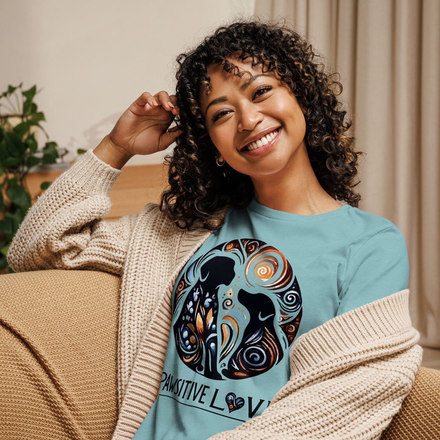 Swirl of Pawsitivity- Women's Relaxed Tee