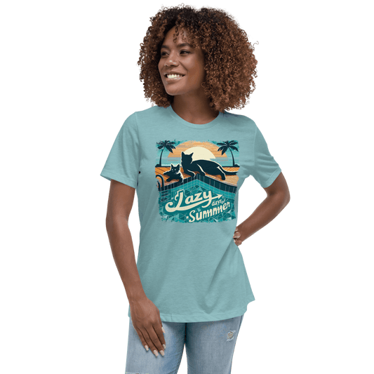Poolside Purrfection - Women’s Relaxed Tee - Womens Relaxed Tee - Speak Up 4 Paws