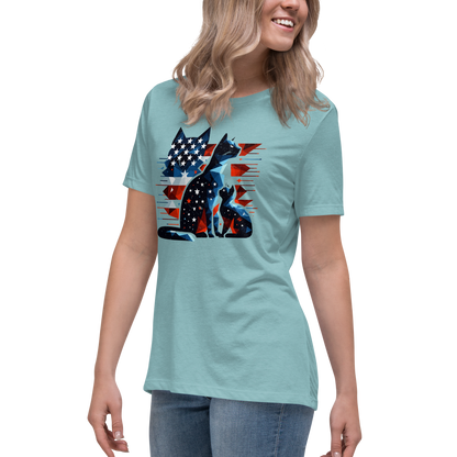 Stars and Stripes Companions - Womens Relaxed Tee