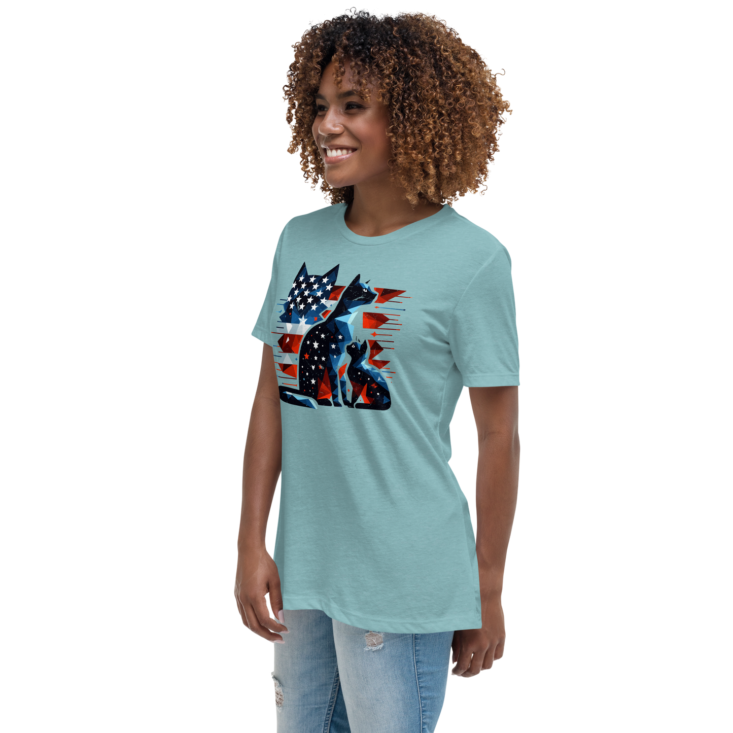 Stars and Stripes Companions - Womens Relaxed Tee