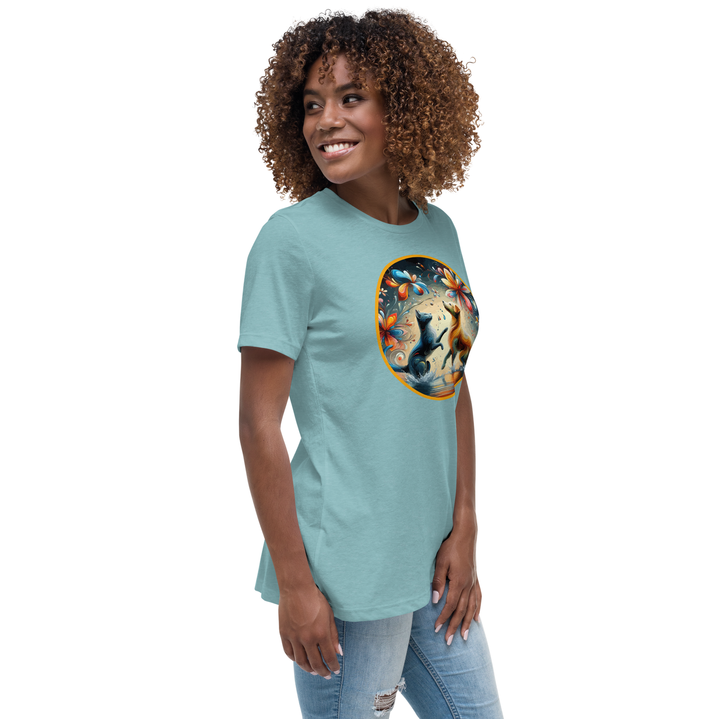 Chromatic Raindance - Petal Paws - Womens Relaxed Tee