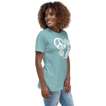 Harmony Unleashed - Peace-Love-Dog - Womens Relaxed Tee