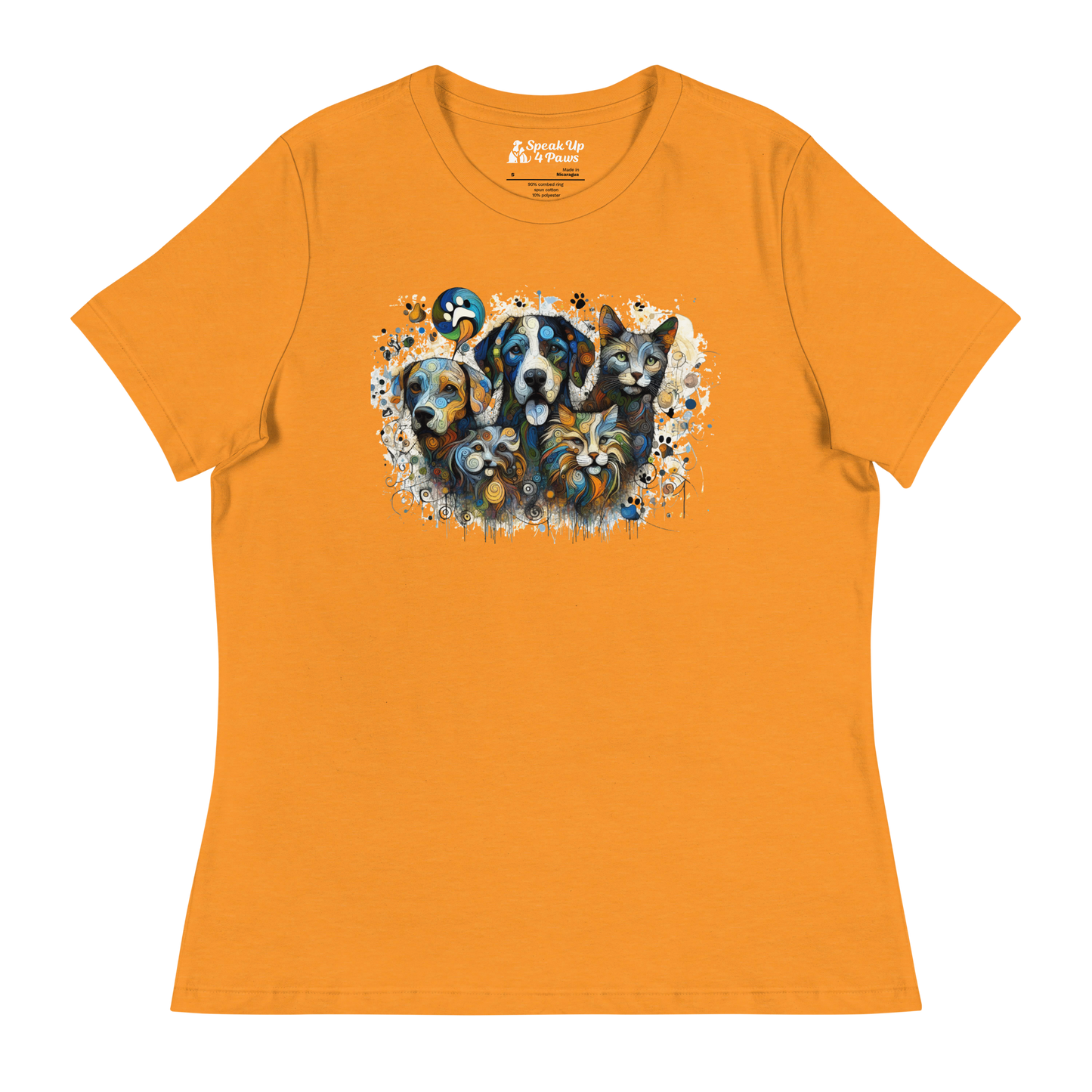 Paws in Colorful Conversation - Pollock - Womens Relaxed Tee