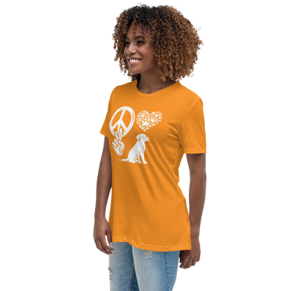 Harmony Unleashed - Peace-Love-Dog - Womens Relaxed Tee