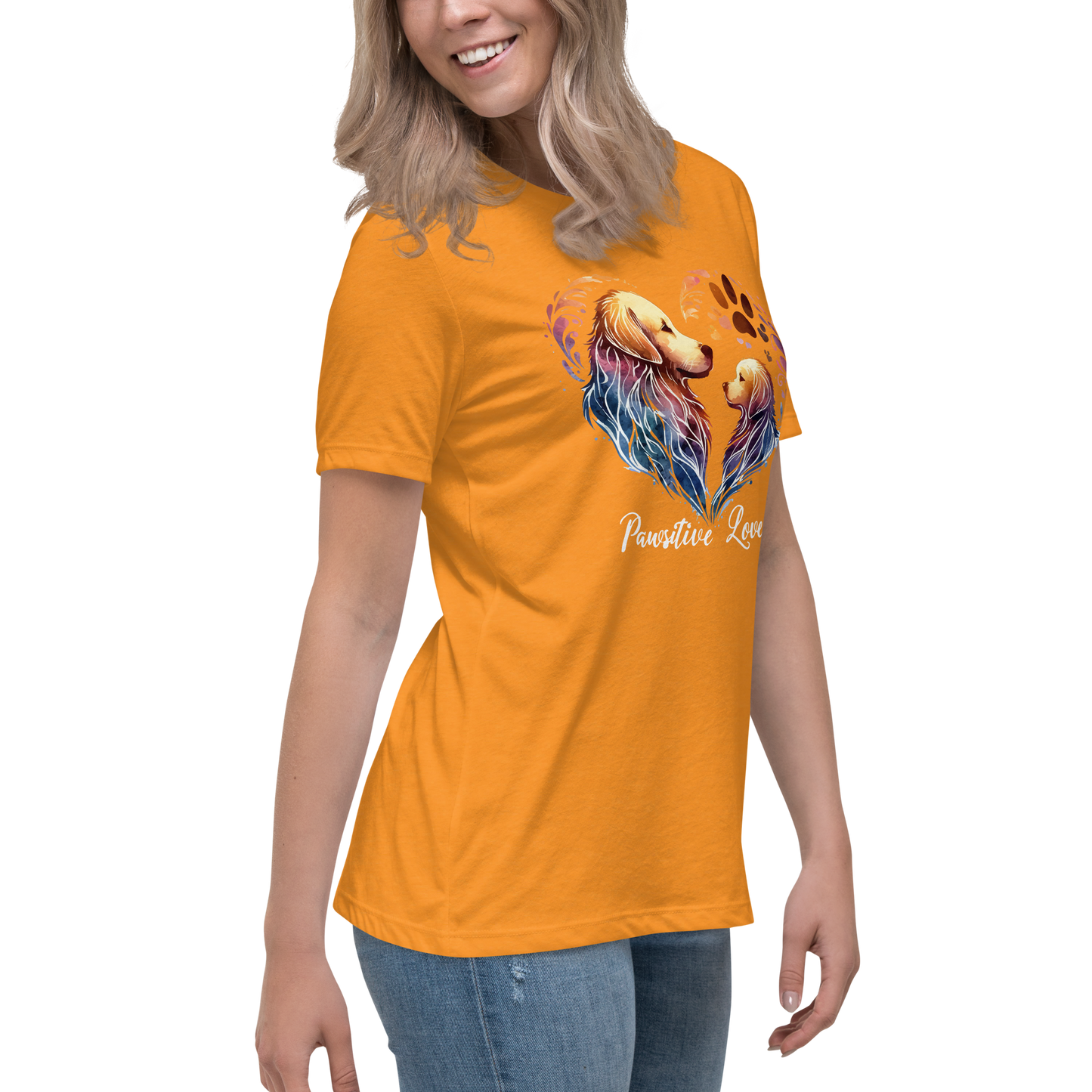 Golden Bond - Pawsitive Love - Womens Relaxed Tee