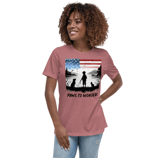 Sunset Friends - Women’s Relaxed Tee - Womens Relaxed Tee - Speak Up 4 Paws