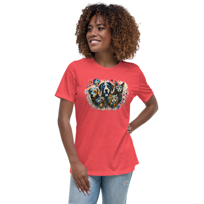 Paws in Colorful Conversation - Pollock - Womens Relaxed Tee