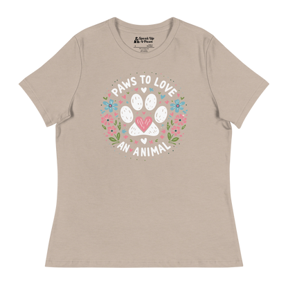 Floral Pawprints - Womens Relaxed Tee