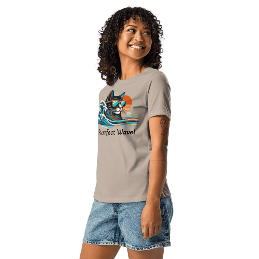 Surf’s Up - Purrfection - Women’s Relaxed Tee - Womens Relaxed Tee - Speak Up 4 Paws