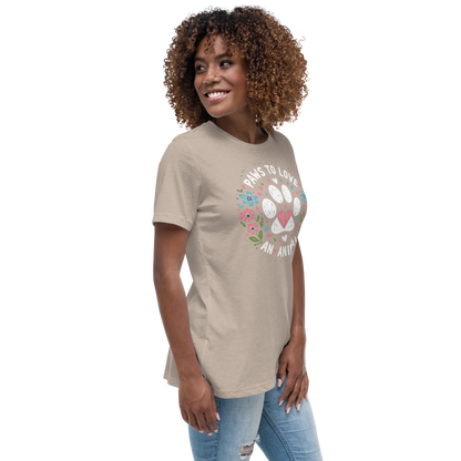 Floral Pawprints - Womens Relaxed Tee