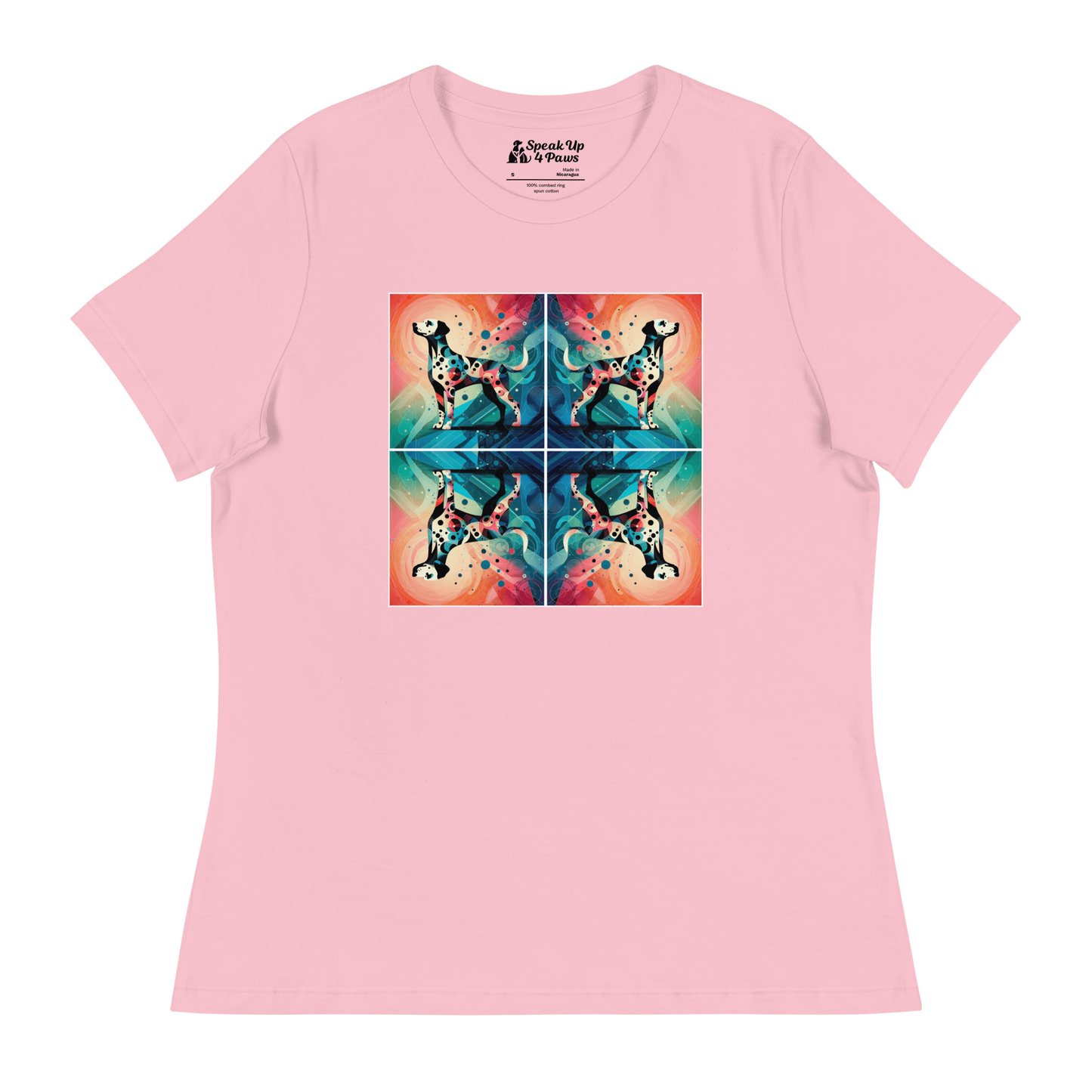 Vibrant Canine Mosaic - Womens Relaxed Tee