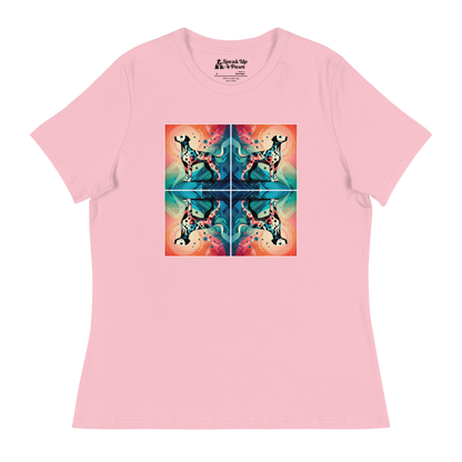 Vibrant Canine Mosaic - Womens Relaxed Tee