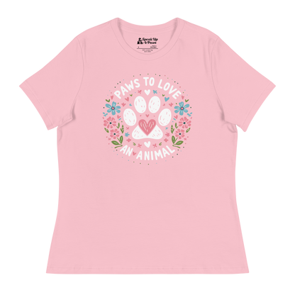 Floral Pawprints - Womens Relaxed Tee