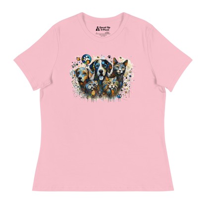 Paws in Colorful Conversation - Pollock - Womens Relaxed Tee