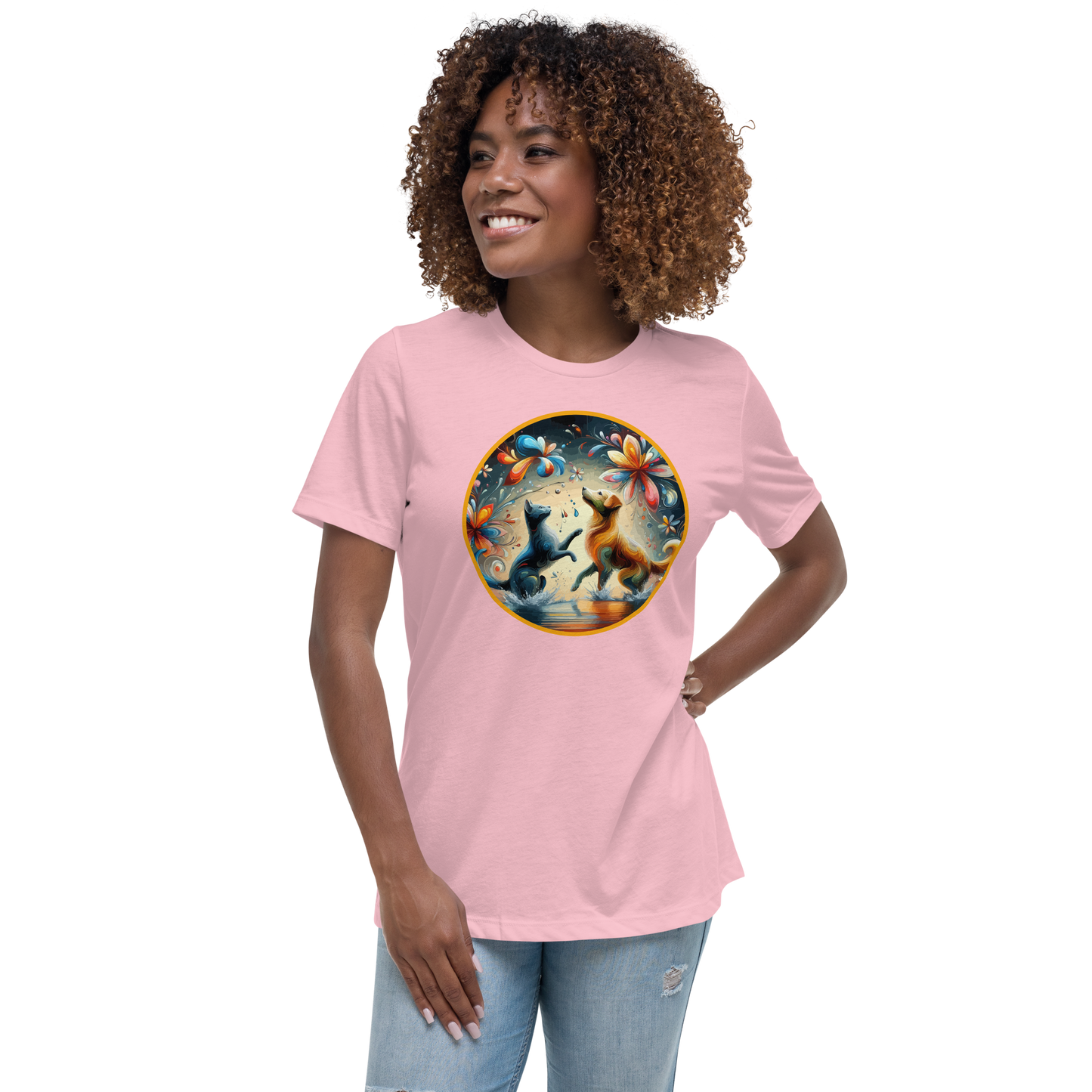 Chromatic Raindance - Petal Paws - Womens Relaxed Tee