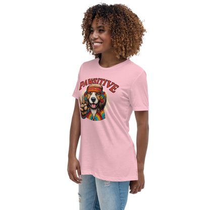 Groovy Canine Vibes - Pawsitive Peace - Womens Relaxed Tee