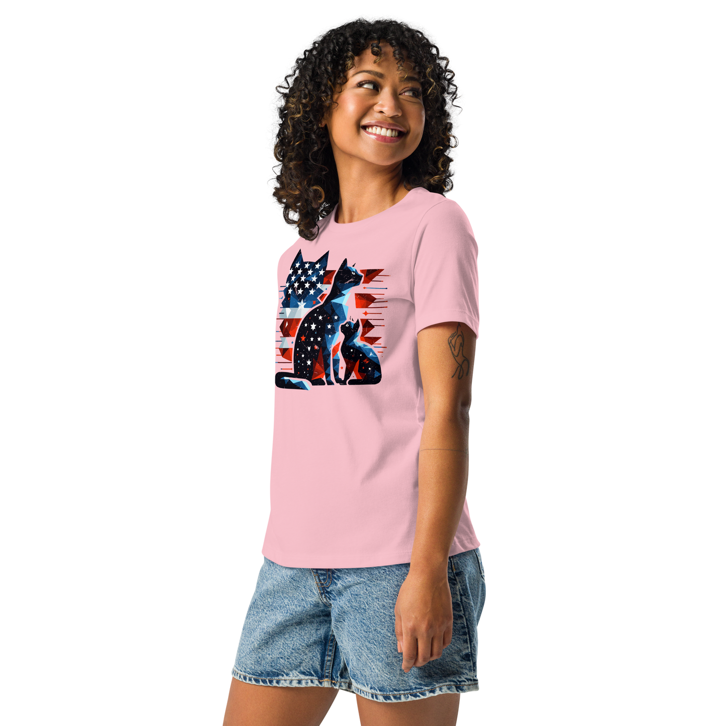 Stars and Stripes Companions - Womens Relaxed Tee