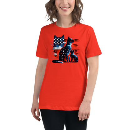 Stars and Stripes Companions - Womens Relaxed Tee