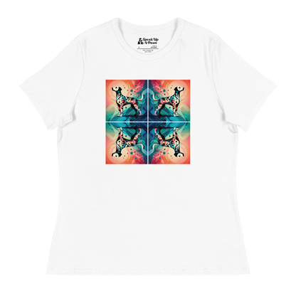 Vibrant Canine Mosaic - Womens Relaxed Tee