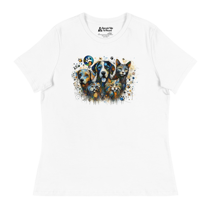 Paws in Colorful Conversation - Pollock - Womens Relaxed Tee