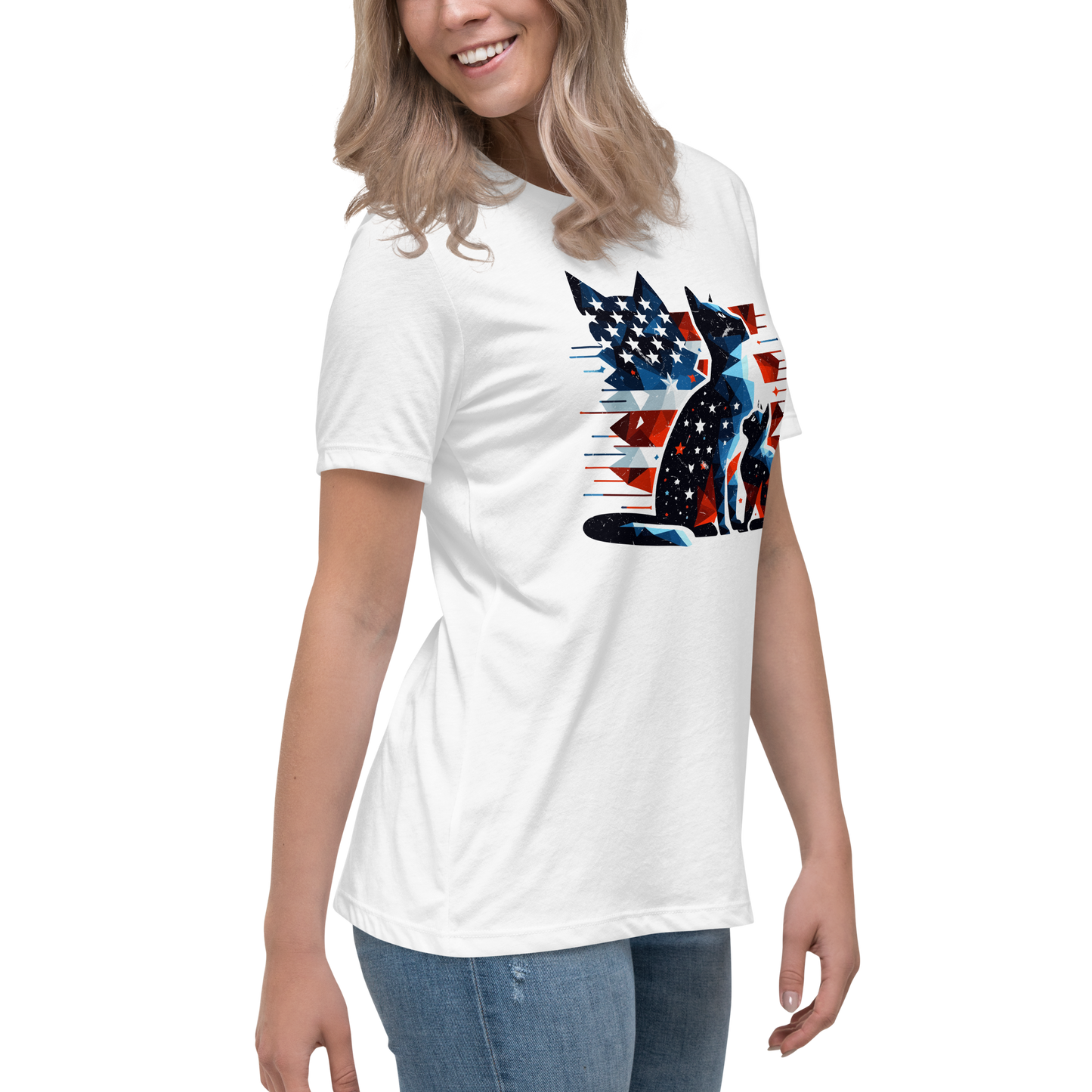 Stars and Stripes Companions - Womens Relaxed Tee