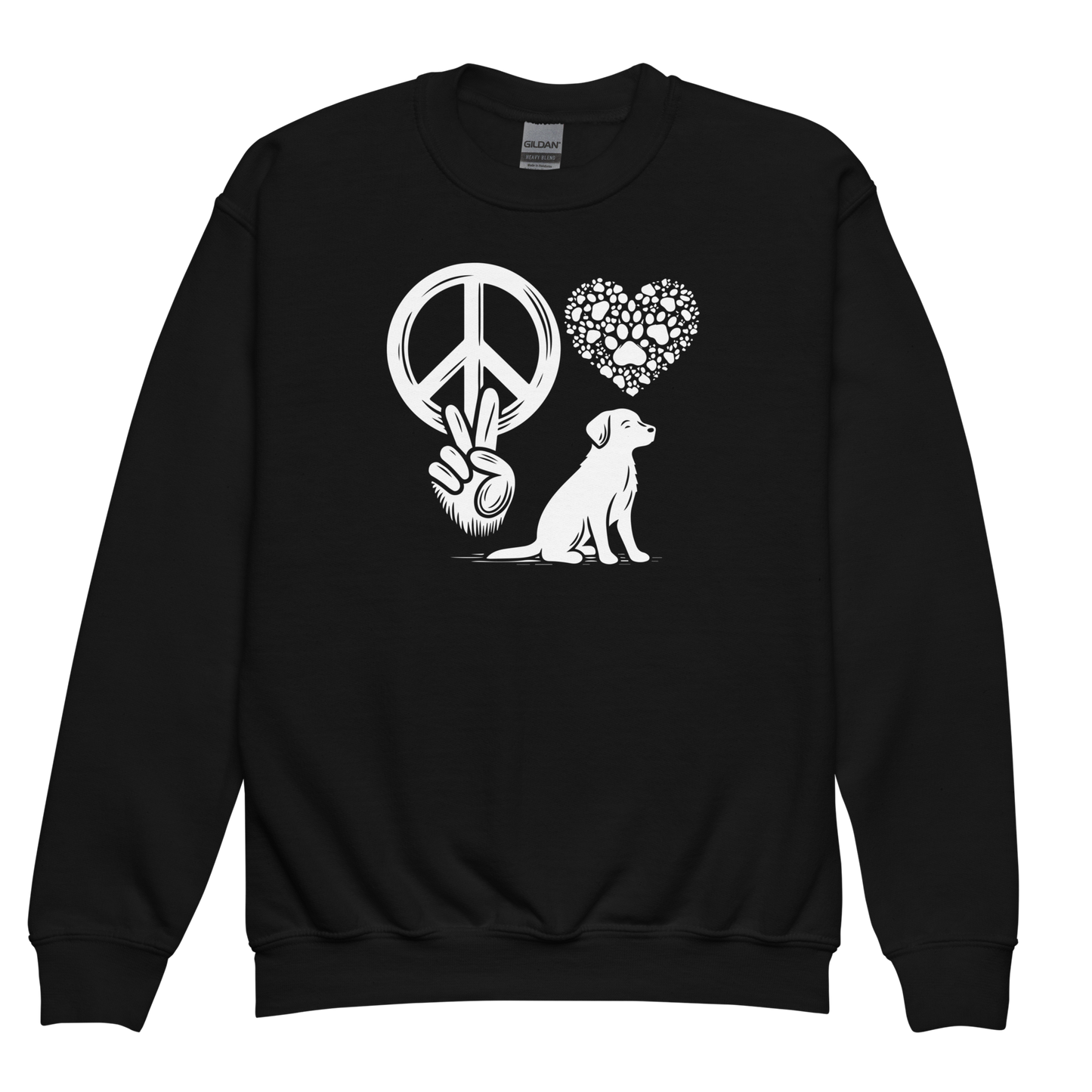 Harmony Unleashed - Peace-Love-Dog - Youth Sweatshirt