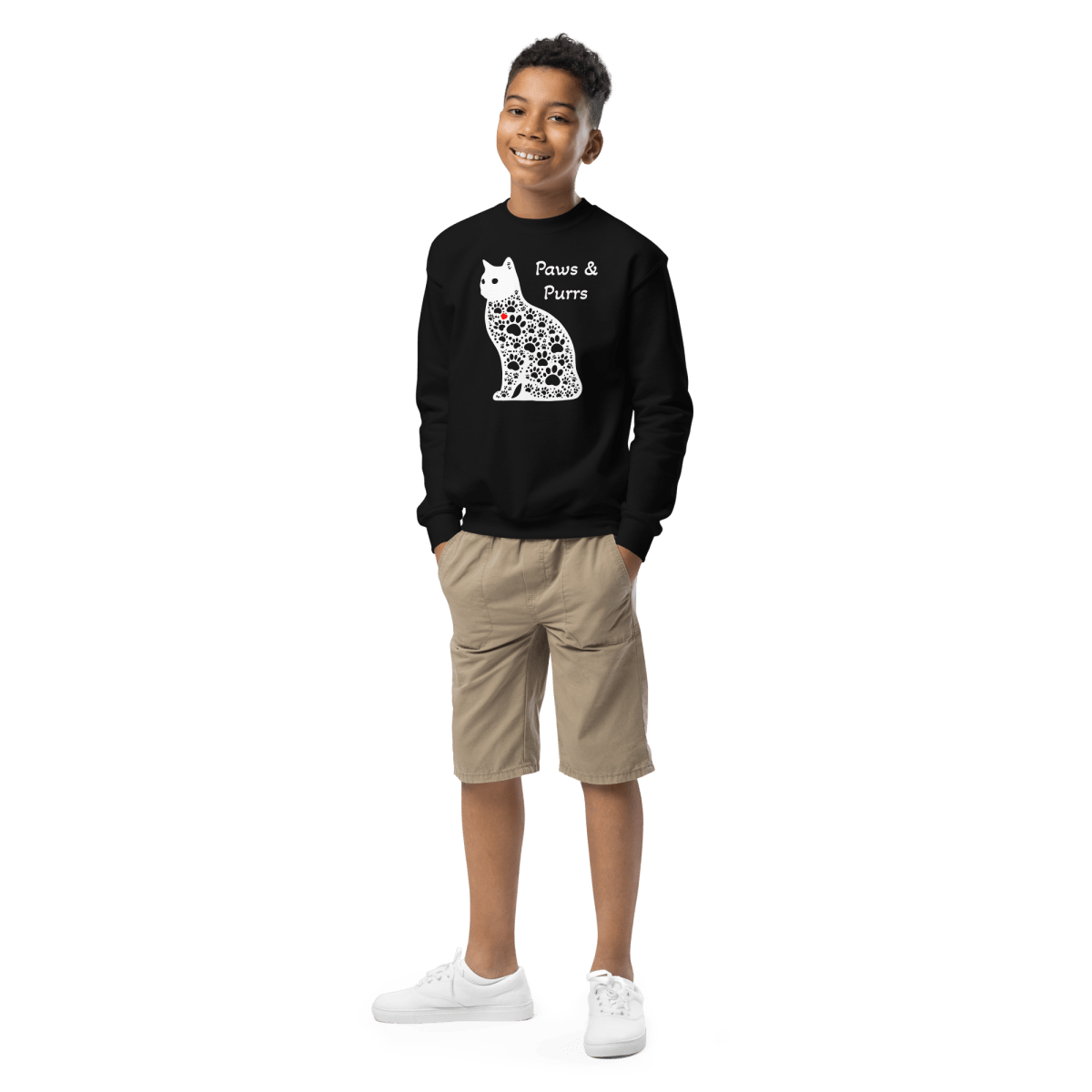 Paws and Purrs - Youth Sweatshirt - Youth Sweatshirt - Speak Up 4 Paws