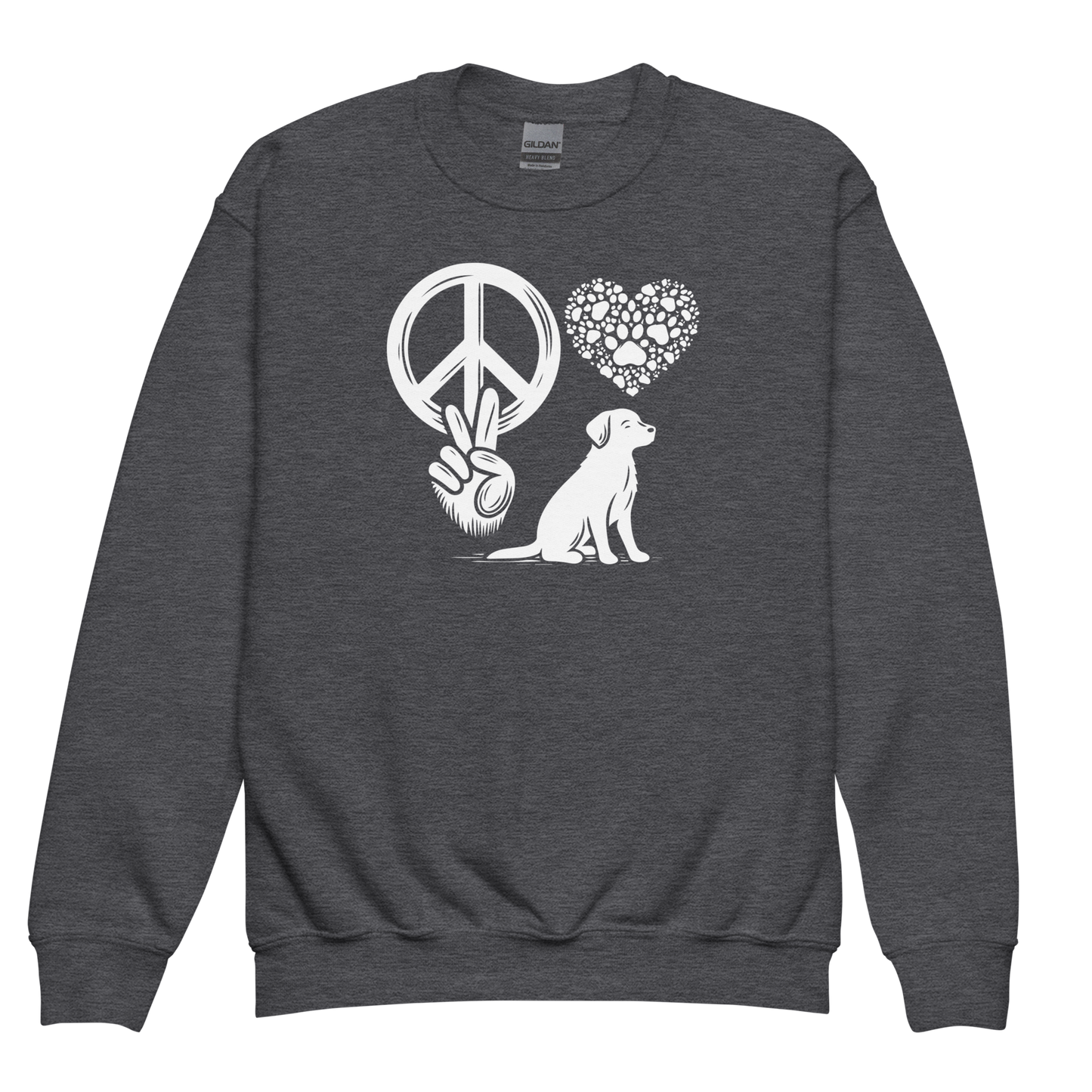 Harmony Unleashed - Peace-Love-Dog - Youth Sweatshirt