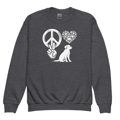 Harmony Unleashed - Peace-Love-Dog - Youth Sweatshirt