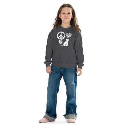 Harmony Unleashed - Peace-Love-Dog - Youth Sweatshirt