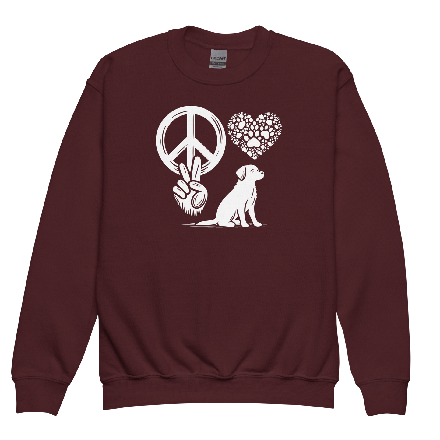 Harmony Unleashed - Peace-Love-Dog - Youth Sweatshirt