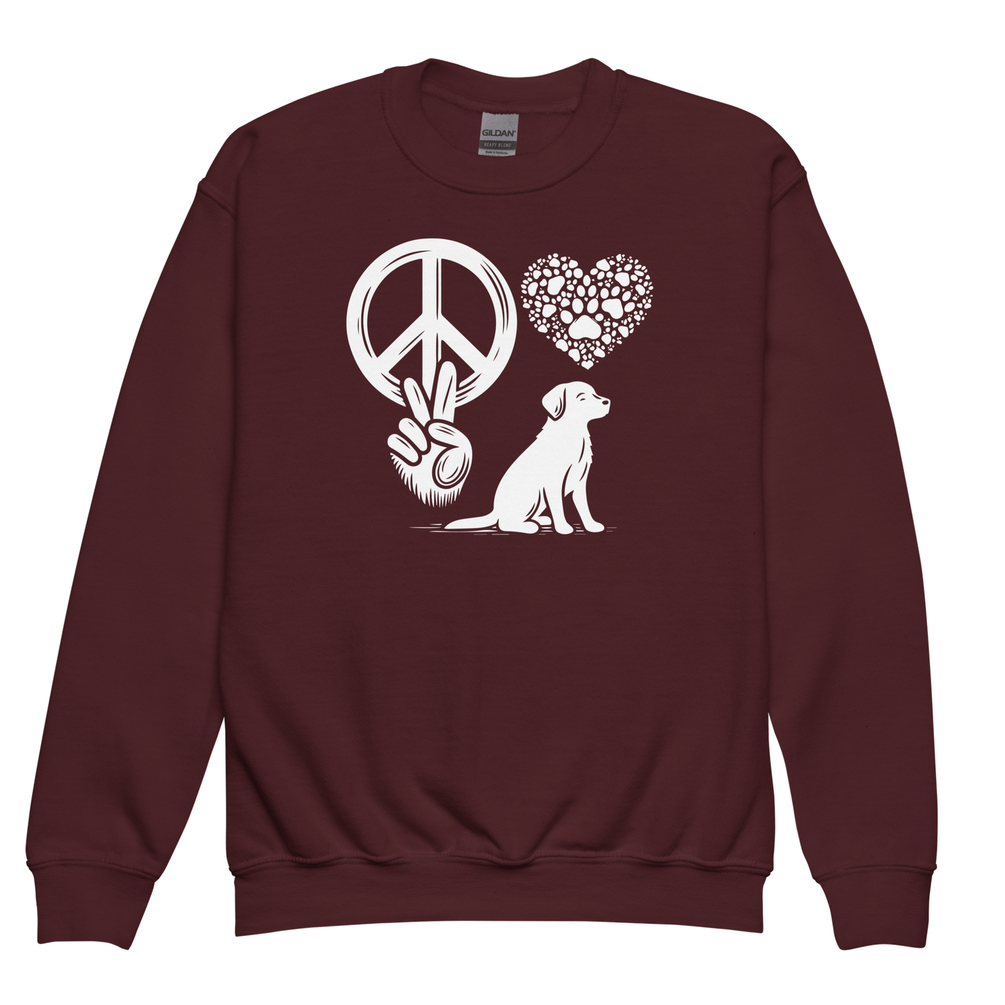 Harmony Unleashed - Peace-Love-Dog - Youth Sweatshirt