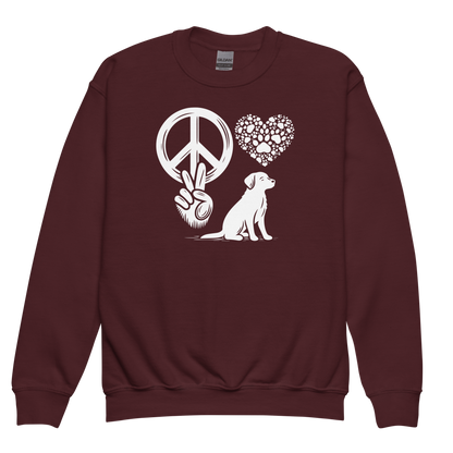 Harmony Unleashed - Peace-Love-Dog - Youth Sweatshirt