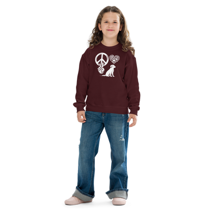 Harmony Unleashed - Peace-Love-Dog - Youth Sweatshirt