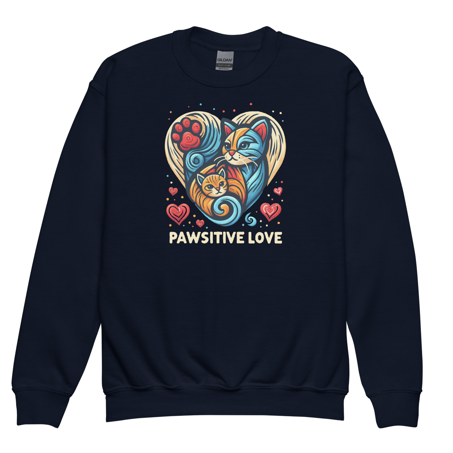 Feline Harmony - Pawsitive Love - Youth Sweatshirt