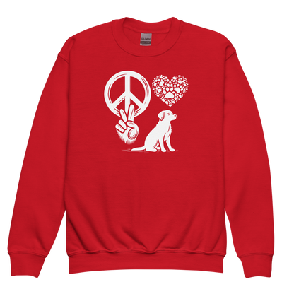 Harmony Unleashed - Peace-Love-Dog - Youth Sweatshirt