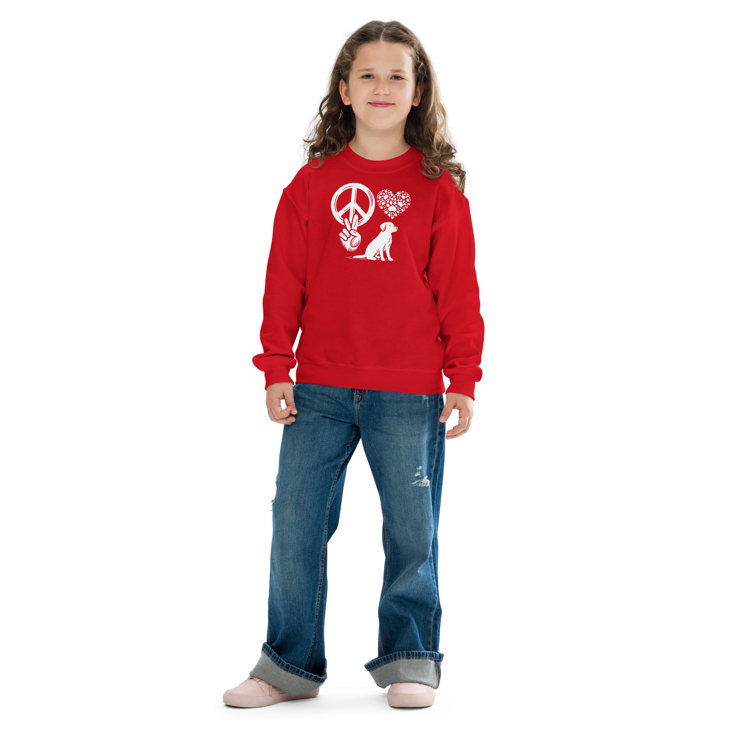 Harmony Unleashed - Peace-Love-Dog - Youth Sweatshirt