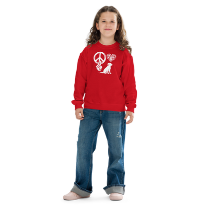 Harmony Unleashed - Peace-Love-Dog - Youth Sweatshirt