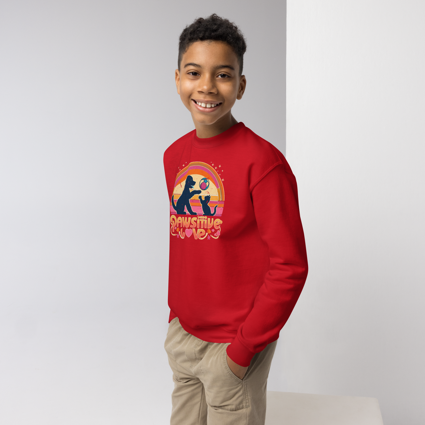 Rainbow Rendezvous - Pawsitive Love - Youth Sweatshirt