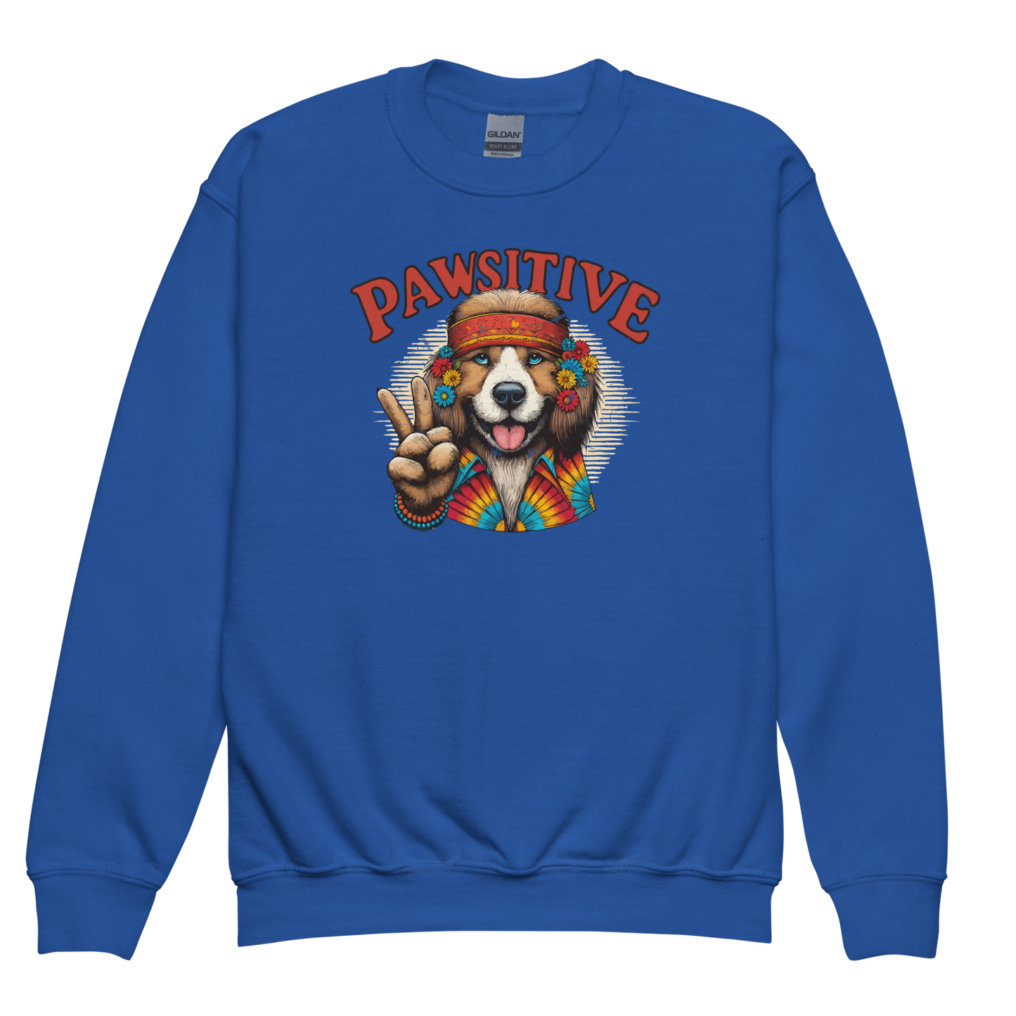 Groovy Canine Vibes - Pawsitive Peace - Youth Sweatshirt