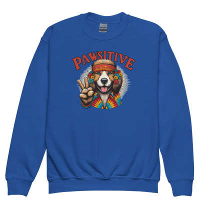 Groovy Canine Vibes - Pawsitive Peace - Youth Sweatshirt